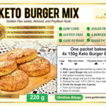 Golden Stevia Low Carb Keto Burger Buns Baking Mix - Baking 4 pcs Gluten Free, Sugar Free, Keto and Diabetes Friendly white bread buns 220 g