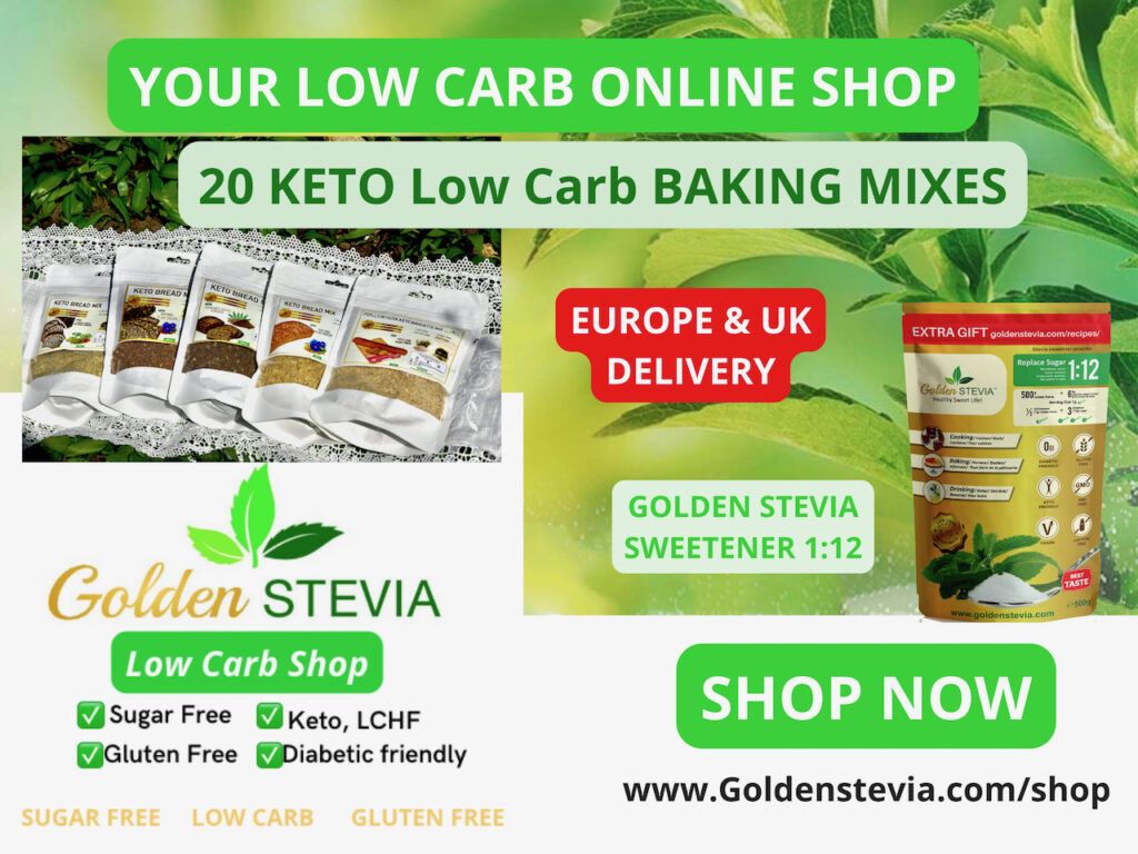 Golden Stevia Low Carb Shop Europe- Order Online! Keto, Sugar Free, Gluten Free and Diabetic friendly