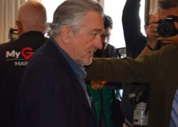 Meir Tepper and Robert De Niro during the exclusive press event at the Nobu Hotel Inauguration May 17, 2018