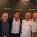 Robert De Niro with Daniel Shamoon Puente Romano Hotel owner, Chef Nobu Matsuhisa and General Manager Nobu Marbella Francesco Roccato May 16, 2018