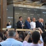 Robert De Niro, Daniel Shamoon, Chef Nobu and Meir Teper opening Nobu Marbella Hotel 16 May 2018