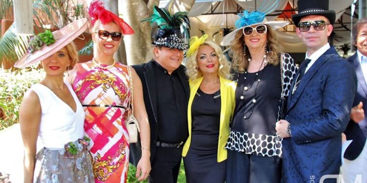 Glamorous Kristina Szekely's Easter hat party 2017