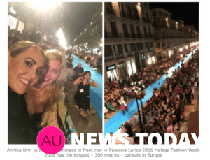 Annika Urm ja Beatriz Dominges in front row in Pasarela Larios 2016 Malaga Fashion Week 2016 has the longest – 300 metres – catwalk in Europe