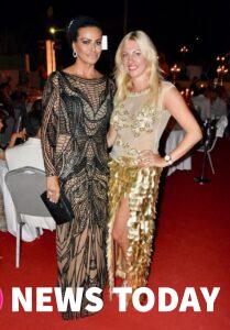 Princess Kasia Al Thani and Annika Urm at the World Vision Gala at Puente Romano Tennis Club Marbella 2019